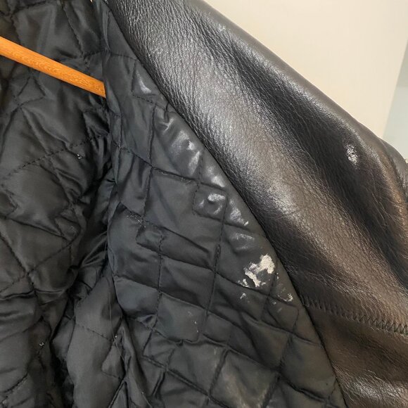 vintage LESCO Black Leather Jacket motorcycle preowned - Picture 13 of 16